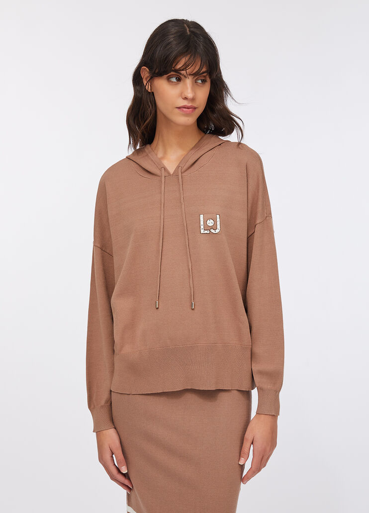 Felpa in maglia cioccolato Liu Jo - large image number 0