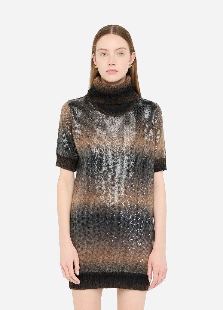 Abito in lana con paillettes marrone Liu Jo - medium Abito in lana con paillettes marrone Liu Jo - medium