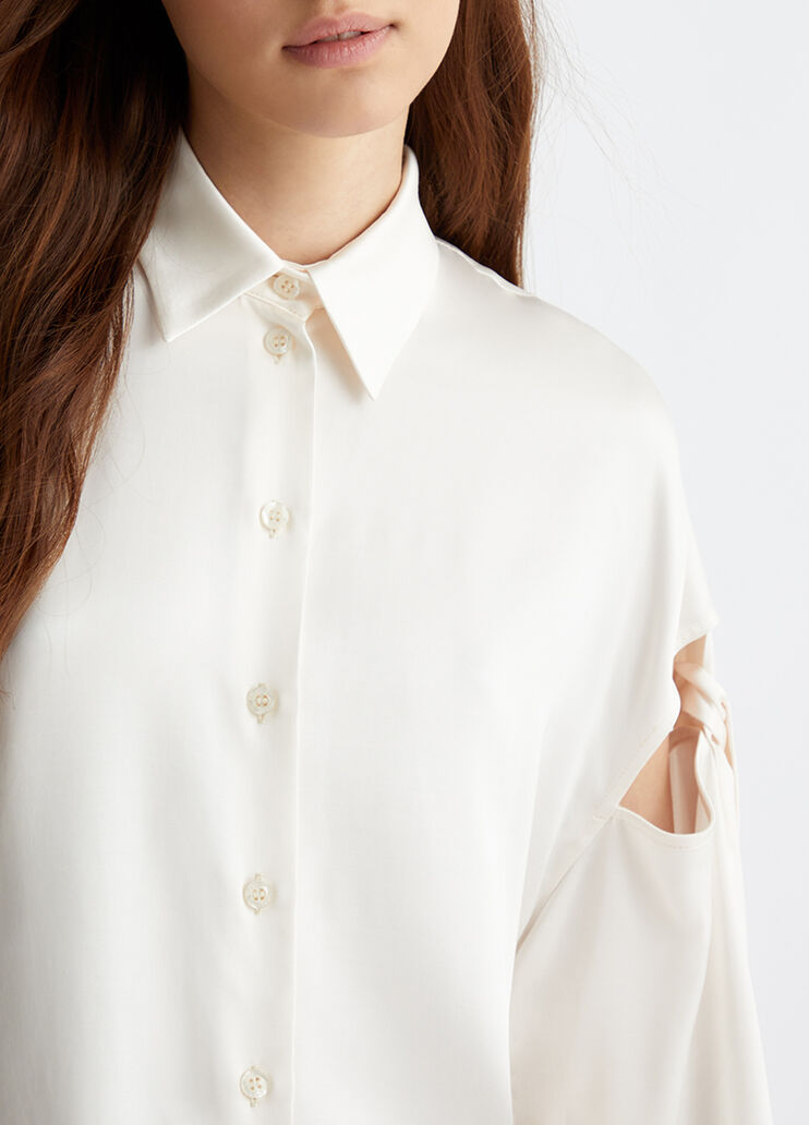 Satin shirt with bow white Liu Jo - large image number 2 Satin shirt with bow white Liu Jo - large image number 2