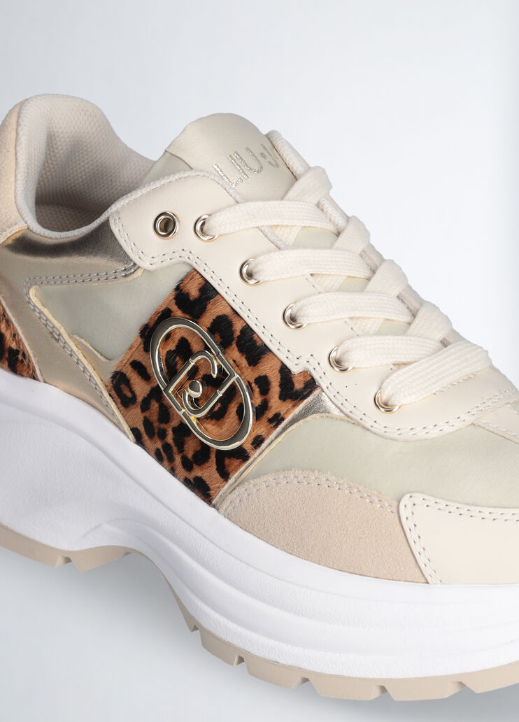 Sneakers with pony hair details beige/animal-print Liu Jo - large image number 4 Sneakers with pony hair details beige/animal-print Liu Jo - large image number 4