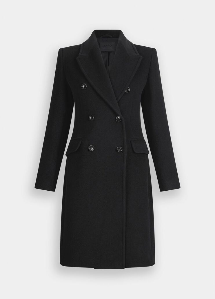 Двубортное пальто из шерсти черный Liu Jo - large image number 6