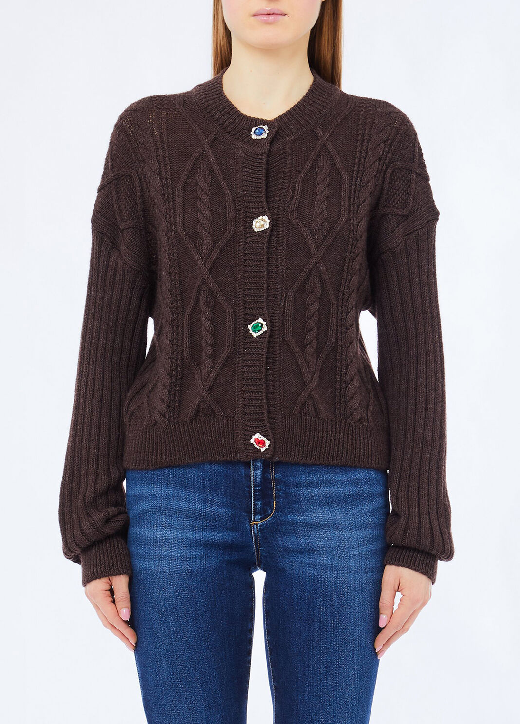 Cardigan aus Wolle mit Schmuckkn&ouml;pfen Dunkle Schokolade Liu Jo - large image number 0