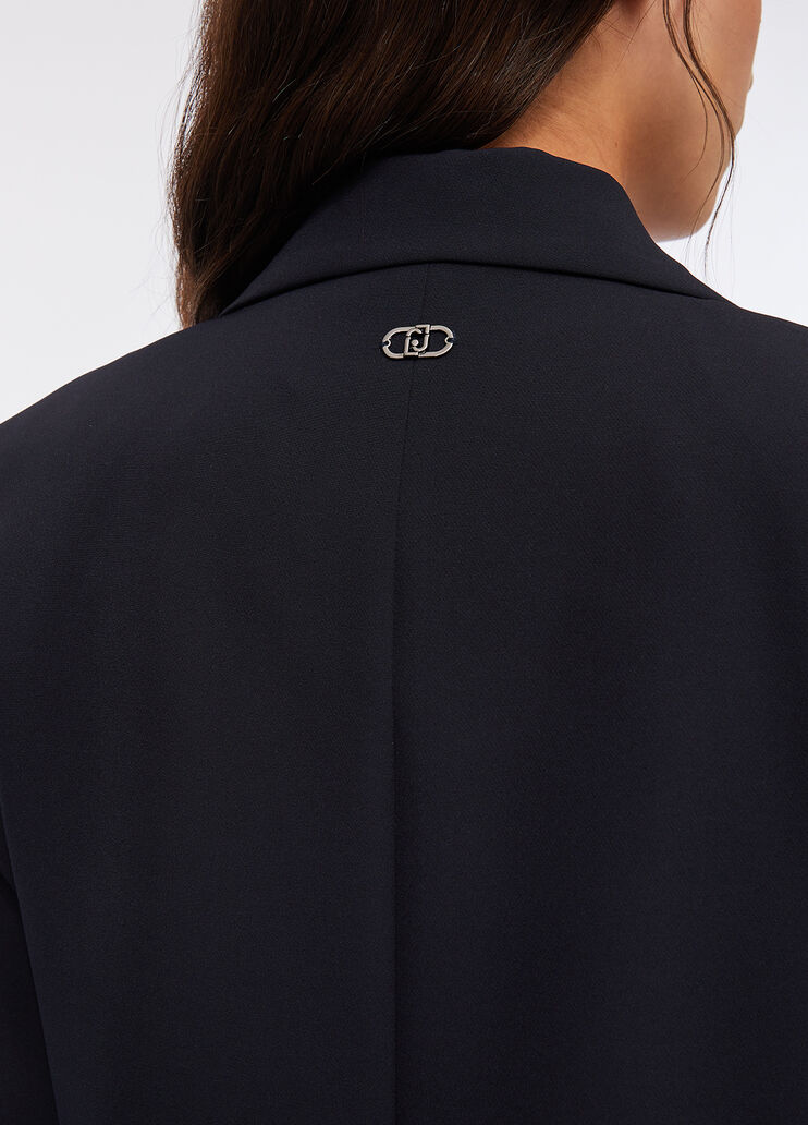 Long jacket with bejewelled embroidery navy blue Liu Jo - large image number 4