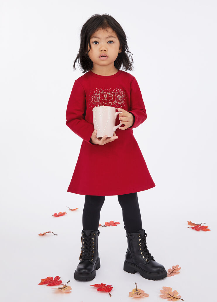 Sweatkleid mit Logo und Strass Rot Liu Jo - large image number 1 Sweatkleid mit Logo und Strass Rot Liu Jo - large image number 1