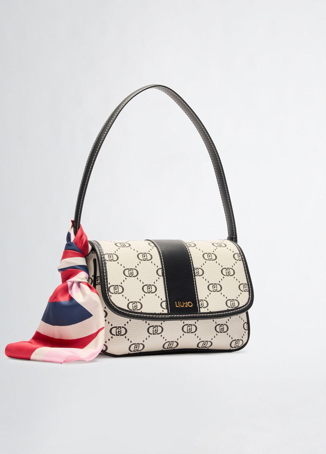 Borsa piccola con foulard panna Liu Jo - large image number 4