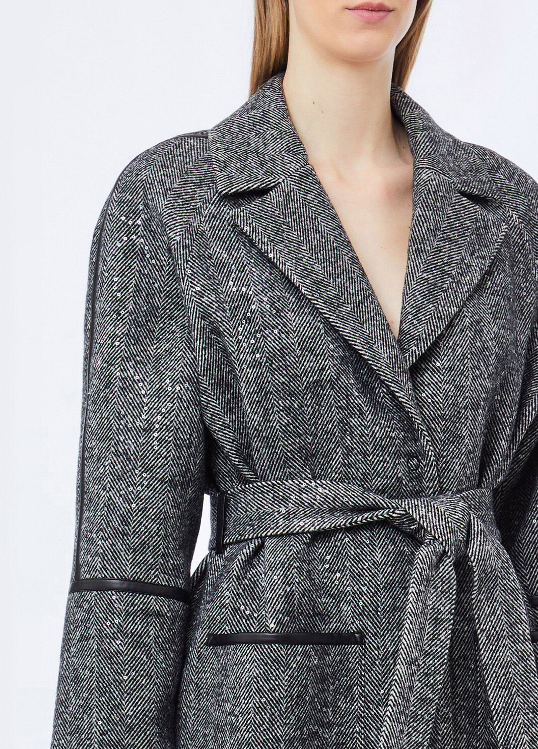 Cappotto spinato in misto lana grigio Liu Jo - large image number 2