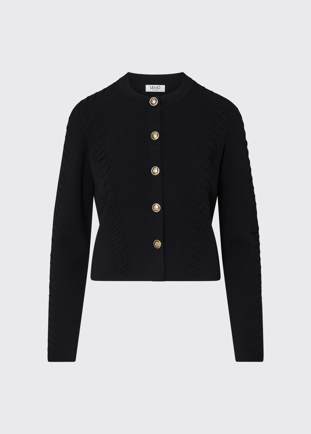 Cardigan with braided details black Liu Jo - large image number 6