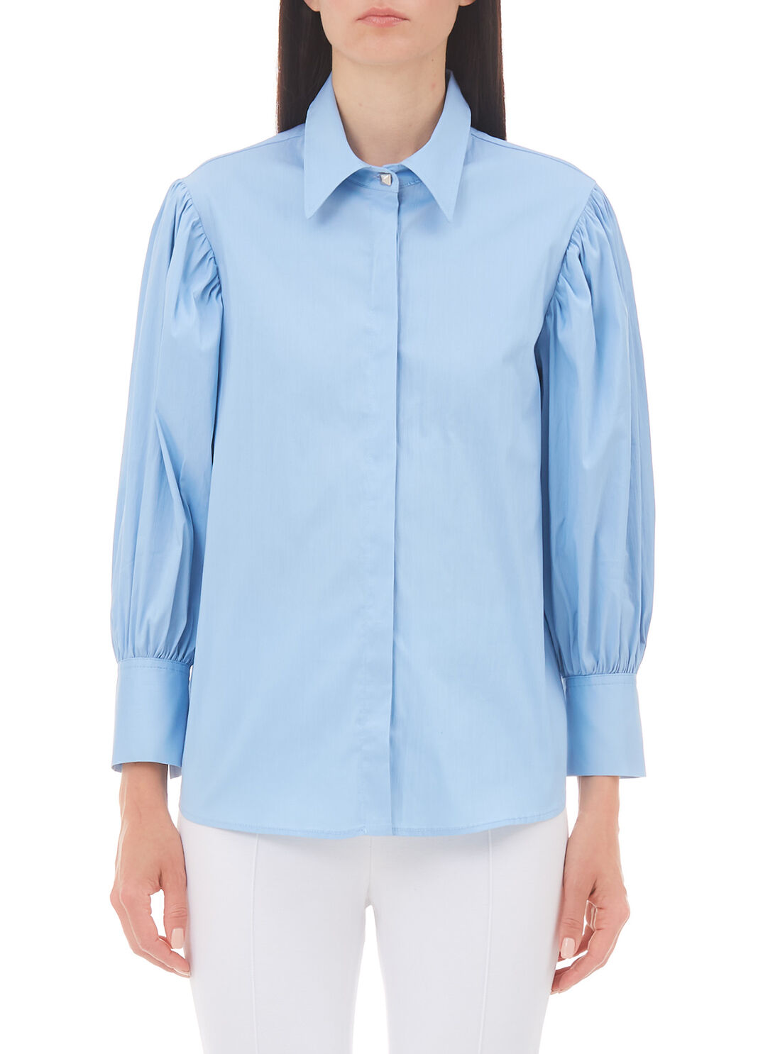 Рубашка с объёмными рукавами синий Liu Jo - large image number 0