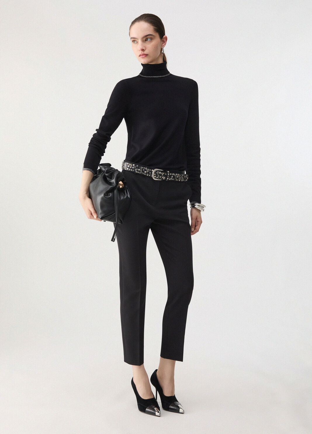 Rollkragenpullover mit Lurex&reg;-Details schwarz Liu Jo - large image number 5