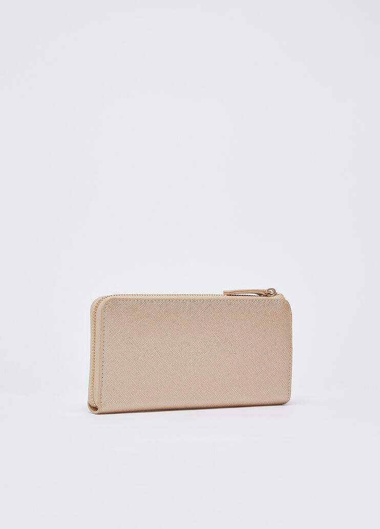 Portefeuille grand format zipp&eacute; or clair Liu Jo - medium