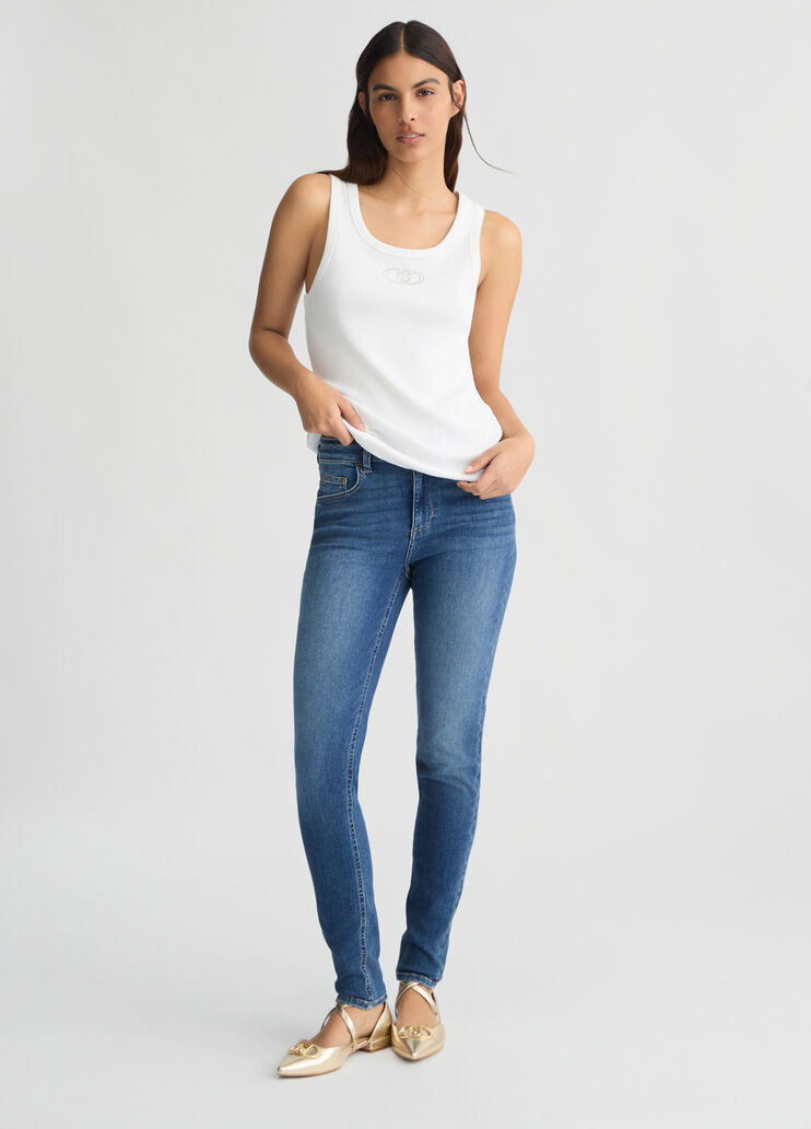 Blue skinny jeans with rhinestones dark denim Liu Jo - medium Blue skinny jeans with rhinestones dark denim Liu Jo - medium