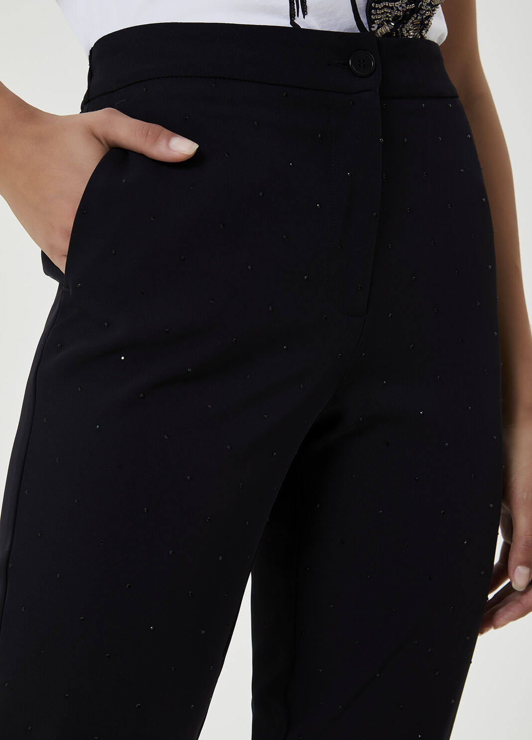 Chinos with gemstones  Black Liu Jo - large image number 2