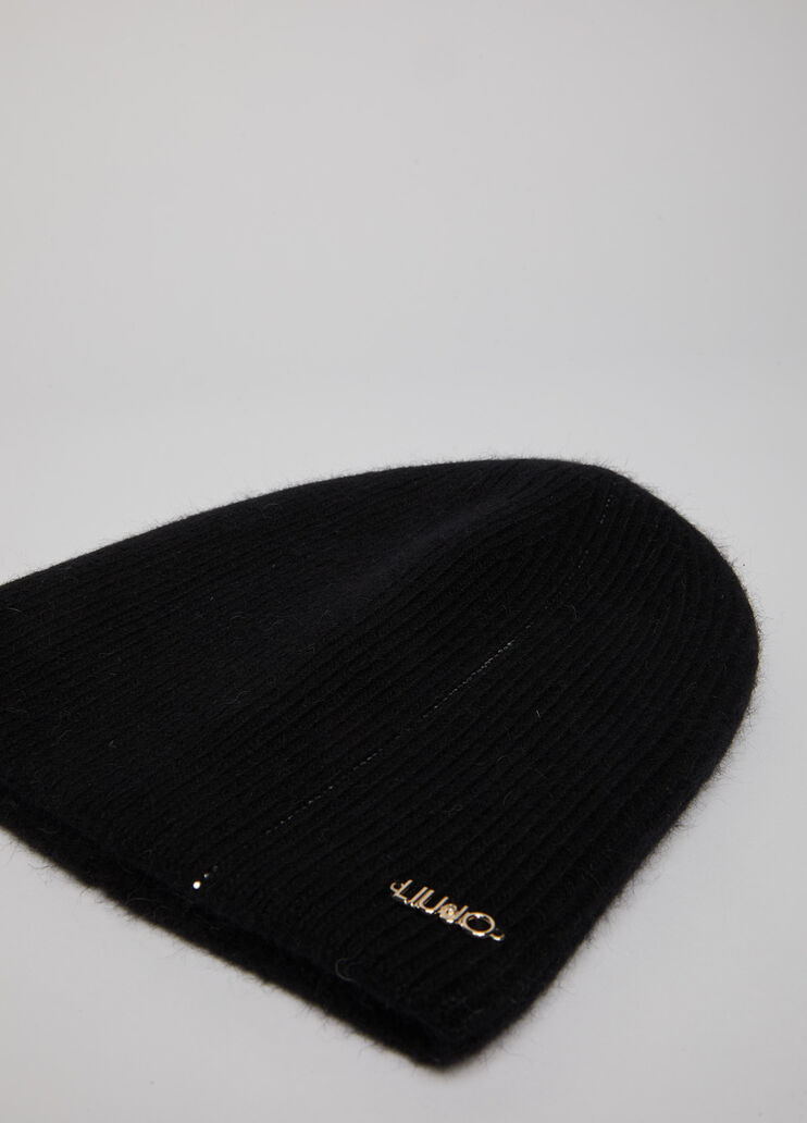 Beanie with pompom and rhinestones black Liu Jo - large image number 3