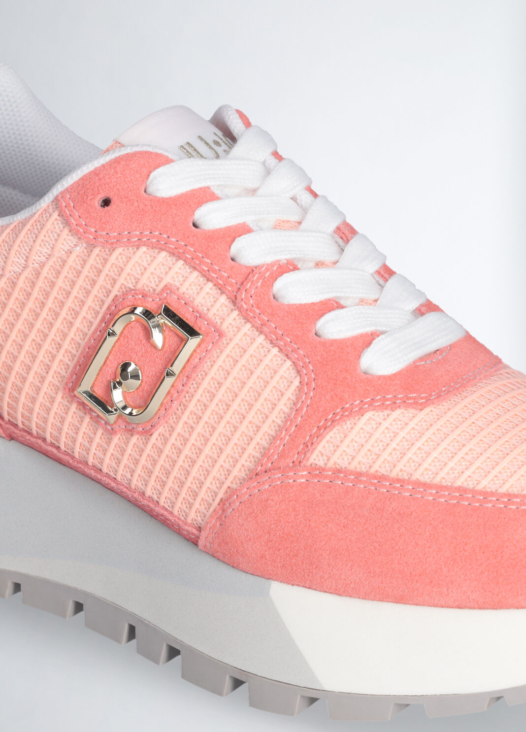Plateau-Sneaker aus Veloursleder und Mesh rosa Liu Jo - large image number 5