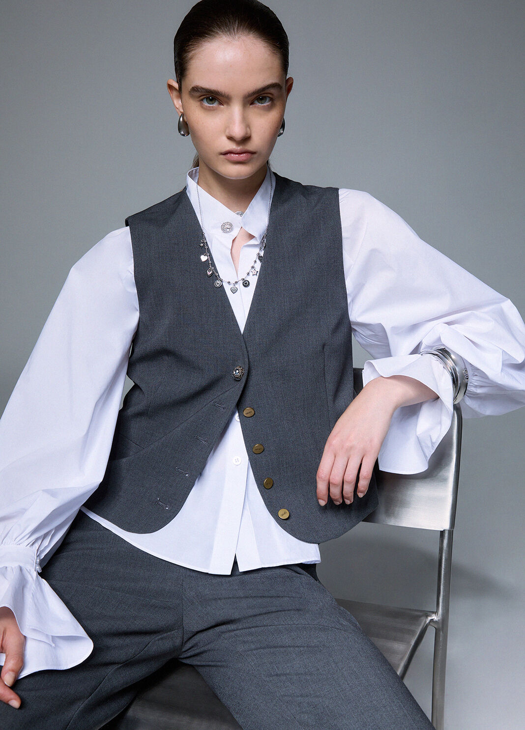 Flannel Waistcoat dark green Liu Jo - large image number 3