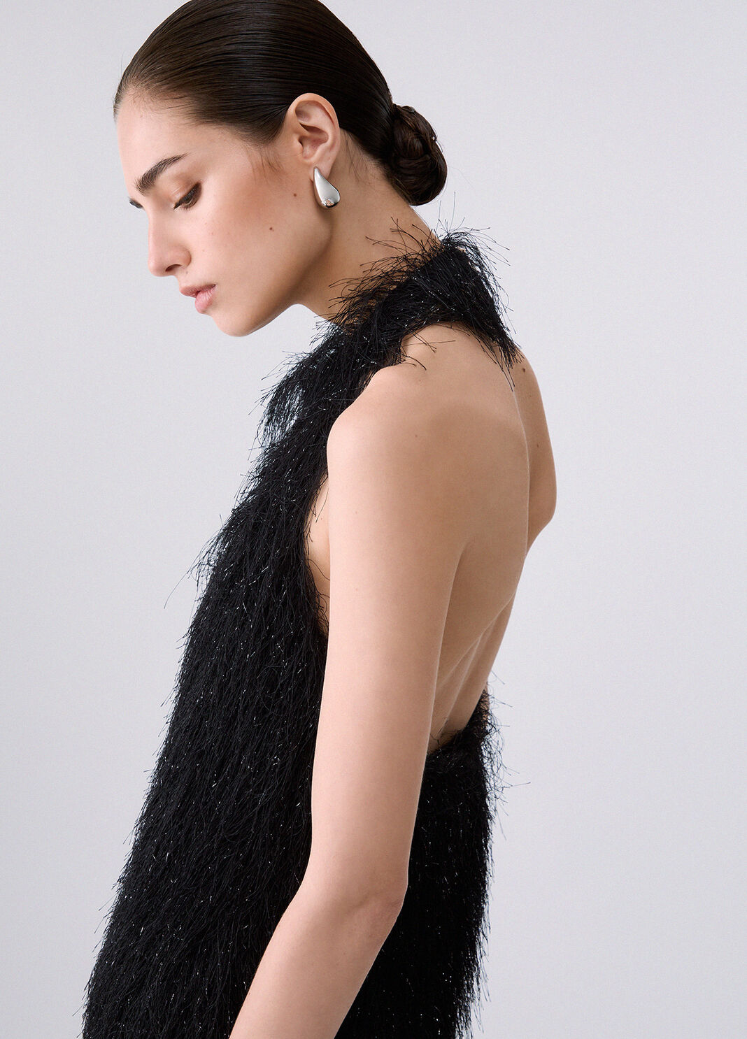 Short dress with frayed fabric black Liu Jo - large image number 4