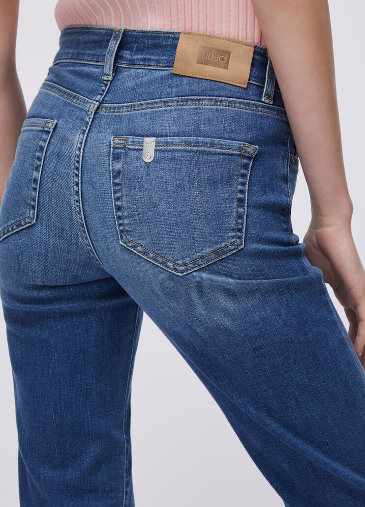 High-rise straight-leg jeans dark blue denim Liu Jo - large image number 4