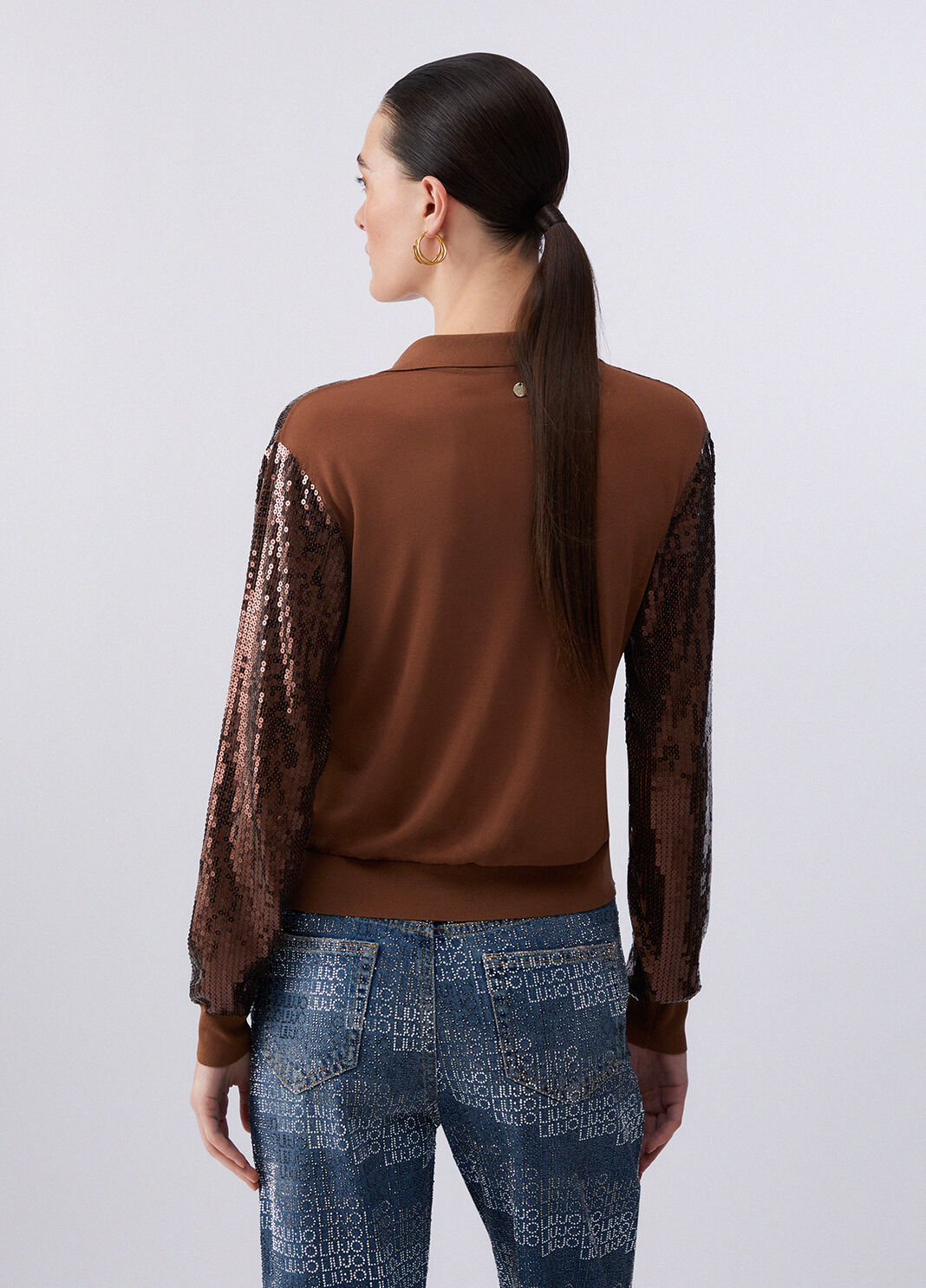 Jumper with sequins brown Liu Jo - large image number 1