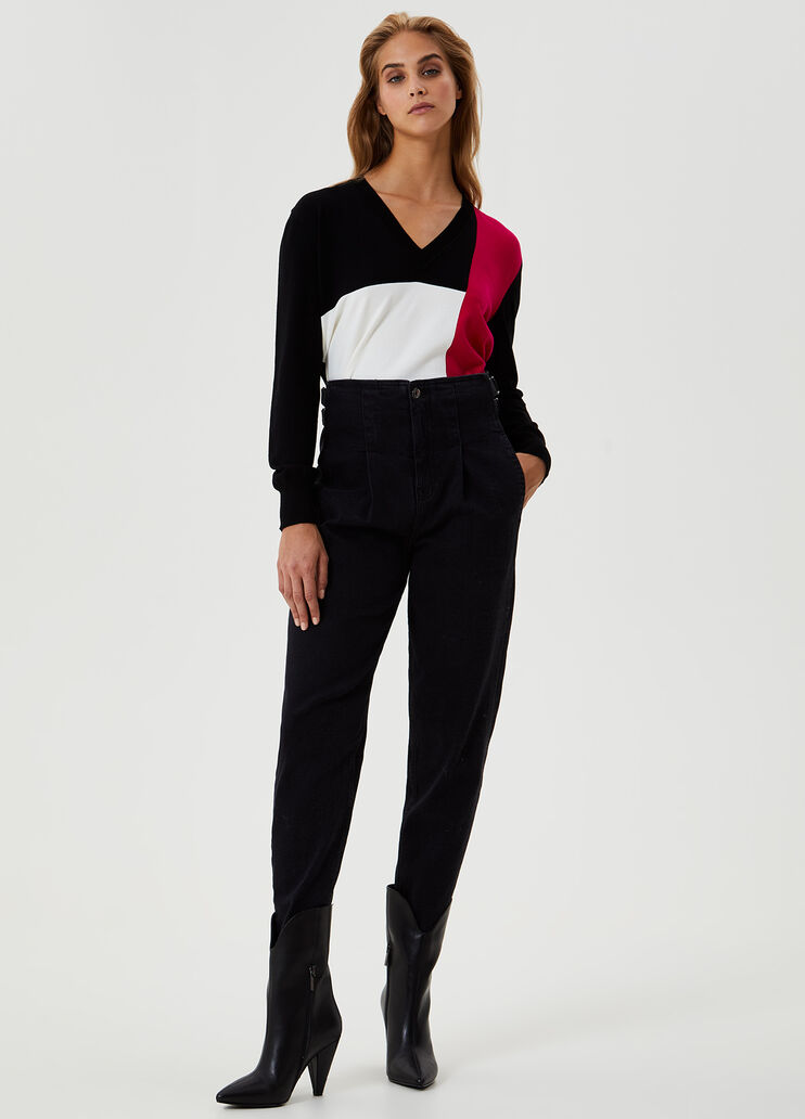 Colour block jumper Black Liu Jo - large image number 3