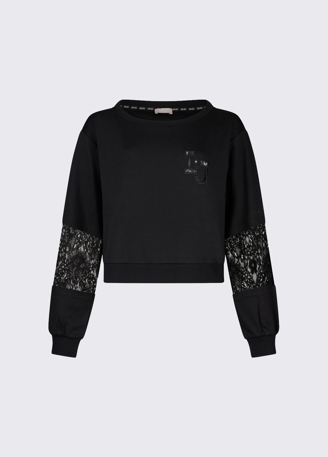 Sweatshirt with lace inserts black Liu Jo - large image number 6