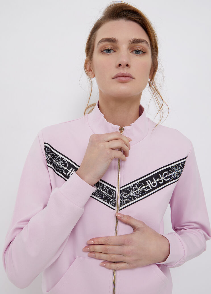 Eco-friendly sweatshirt with zip light pink Liu Jo - large image number 2