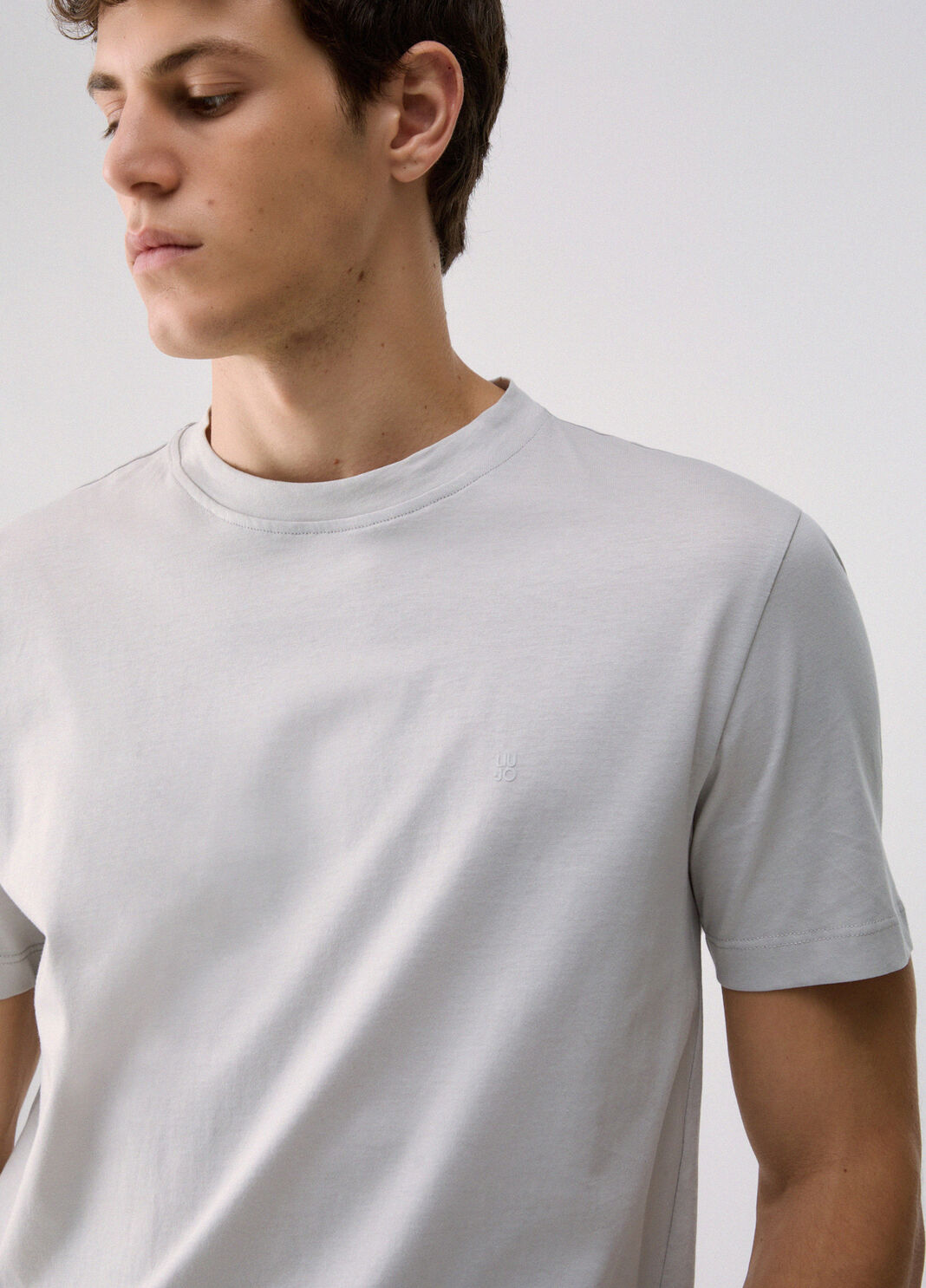 T-shirt with logo embroidered light grey Liu Jo - large image number 4