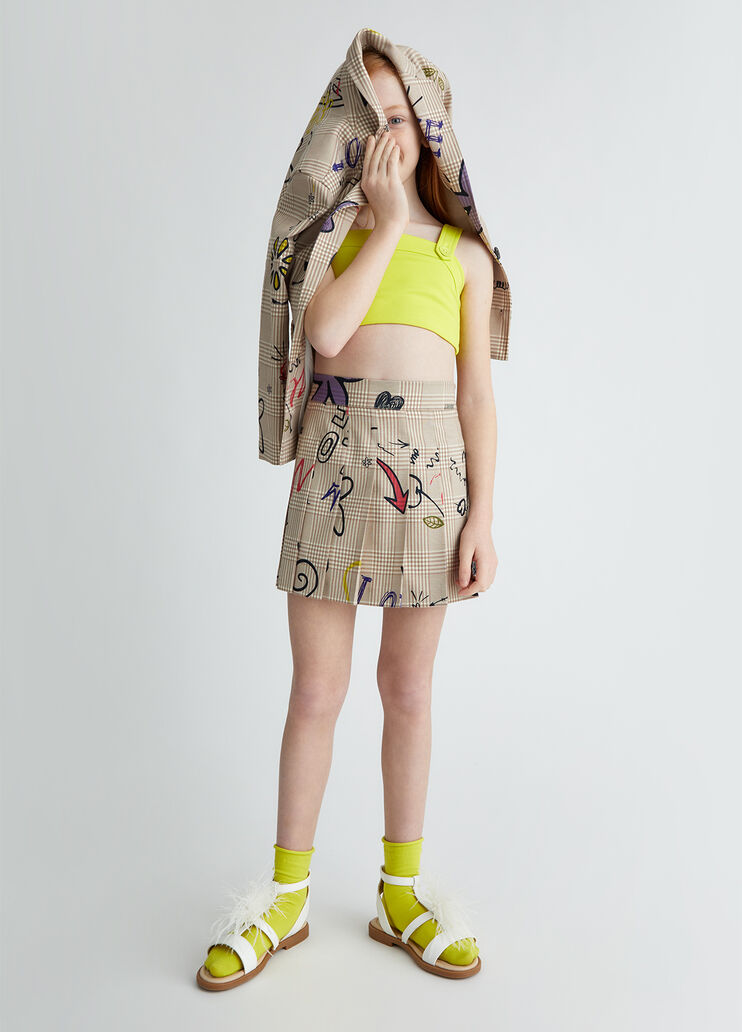 Glen plaid skirt with print beige Liu Jo - medium Glen plaid skirt with print beige Liu Jo - medium