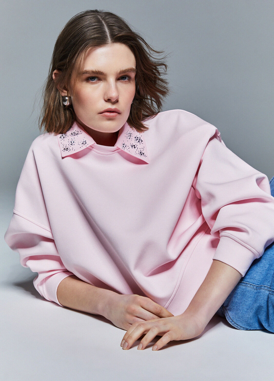 Sweatshirt mit Schmuckstickereien rosa Liu Jo - large image number 3