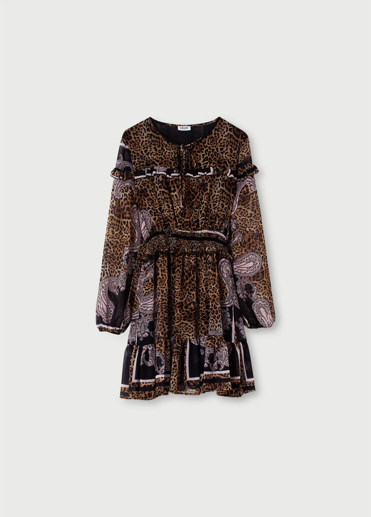 Короткое платье с принтом Анималистический Liu Jo - large image number 4