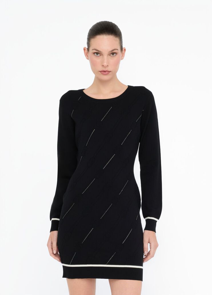 Short knit dress black Liu Jo - large image number 0 Short knit dress black Liu Jo - large image number 0