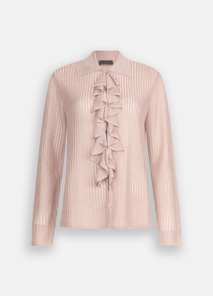 Lurex® knit shirt light pink Liu Jo - large image number 6