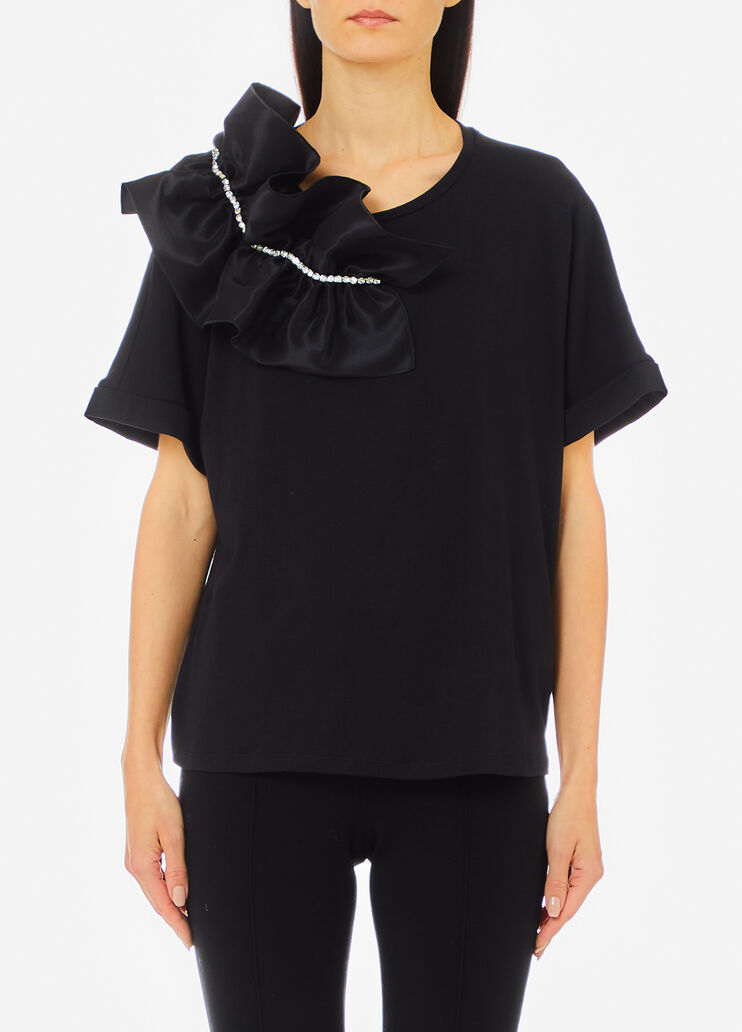 T-shirt with ruching black Liu Jo - medium T-shirt with ruching black Liu Jo - medium