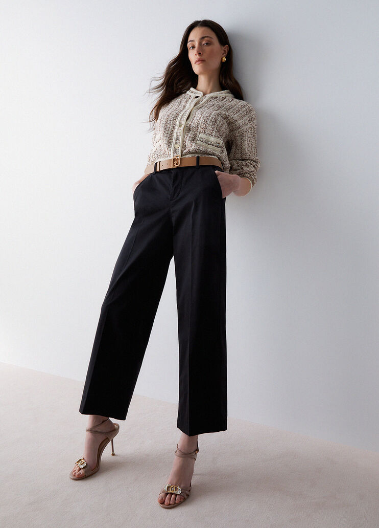 Flare-Hose mit hohem Bund Schwarz Liu Jo - medium