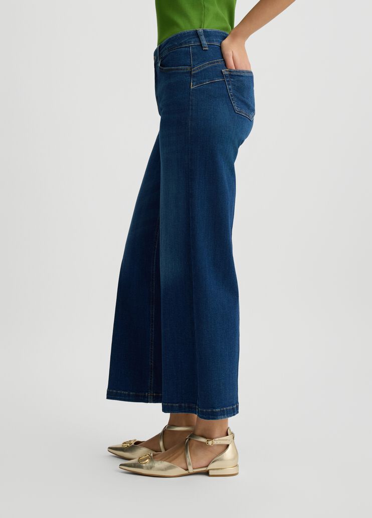 Dark blue cropped jeans Blue denim Liu Jo - large image number 3 Dark blue cropped jeans Blue denim Liu Jo - large image number 3