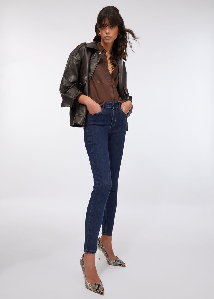 Jean skinny à taille haute denim bleu foncé Liu Jo - medium