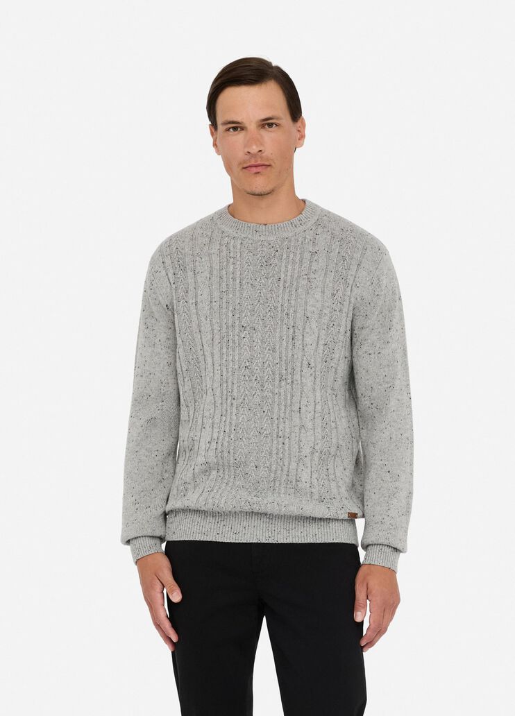 Cable knit wool sweater light grey Liu Jo - large image number 0