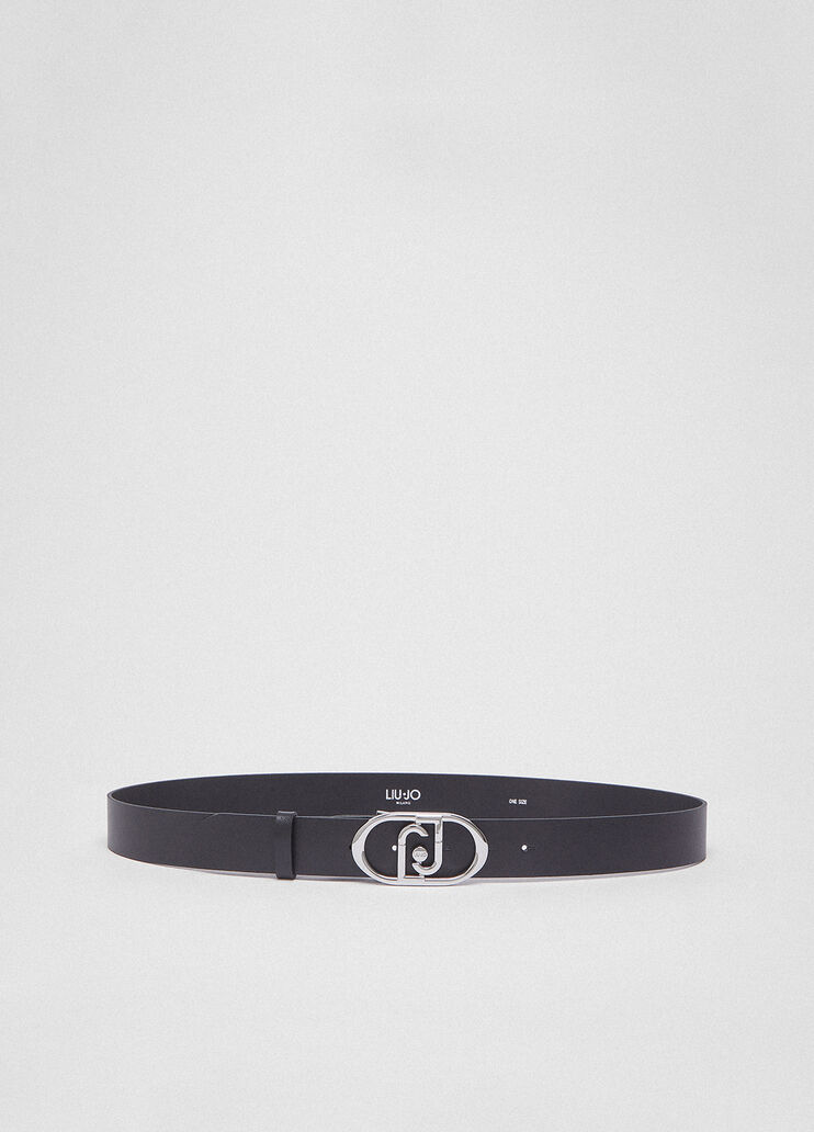Leather belt black/silver Liu Jo - medium