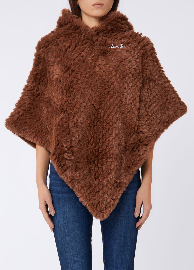 Faux fur poncho brown Liu Jo - medium Faux fur poncho brown Liu Jo - medium