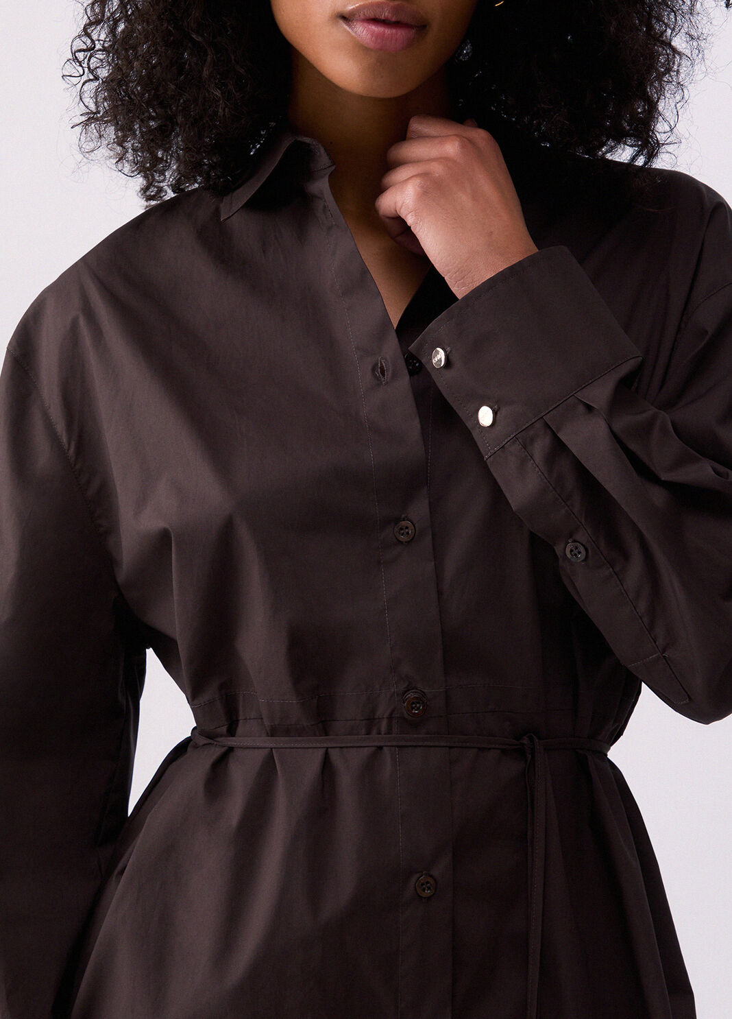 Poplin shirt dark brown Liu Jo - large image number 4