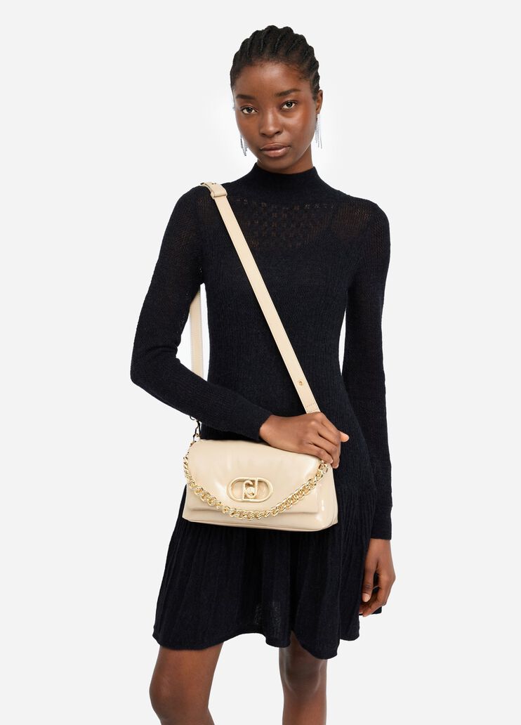 Medium glossy LaPuffy bag beige Liu Jo - medium Medium glossy LaPuffy bag beige Liu Jo - medium