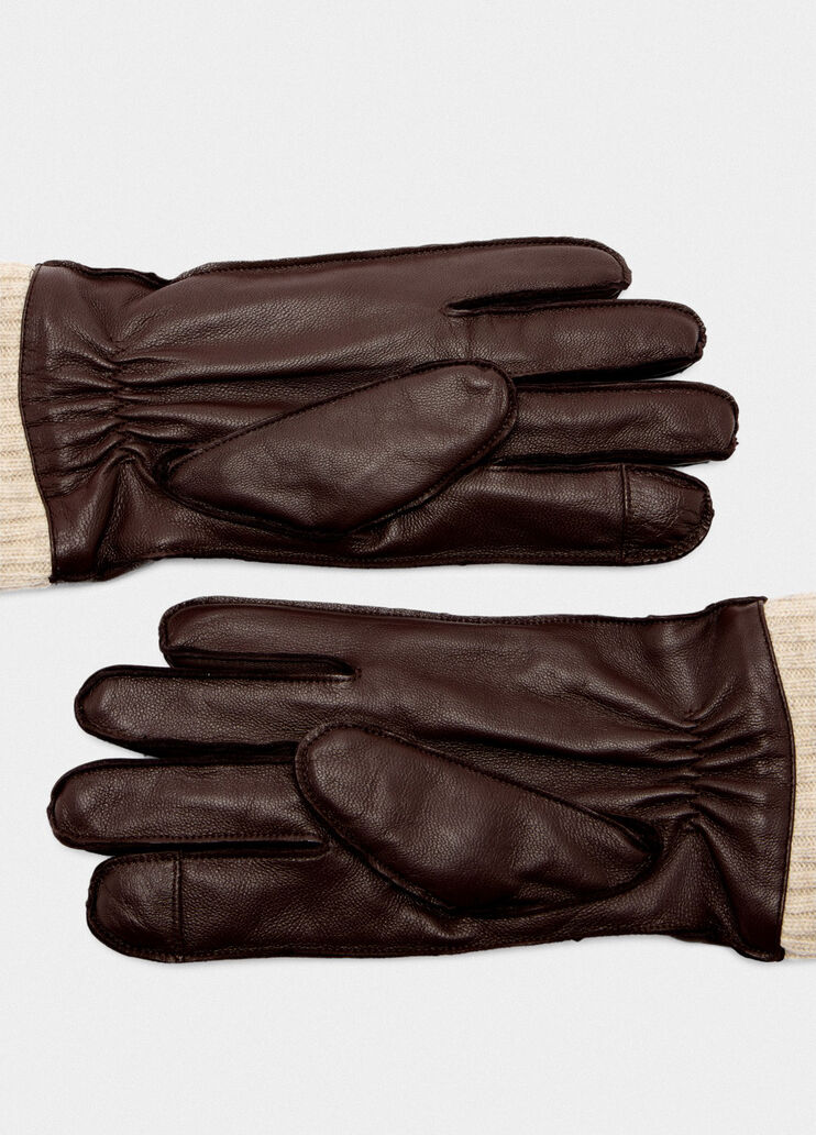 Gants en cuir chocolat Liu Jo - large image number 2