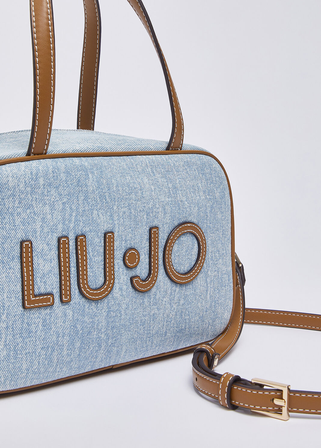 Mittelgro&szlig;e Bowling Bag aus Denim Helles Denimblau Liu Jo - large image number 5