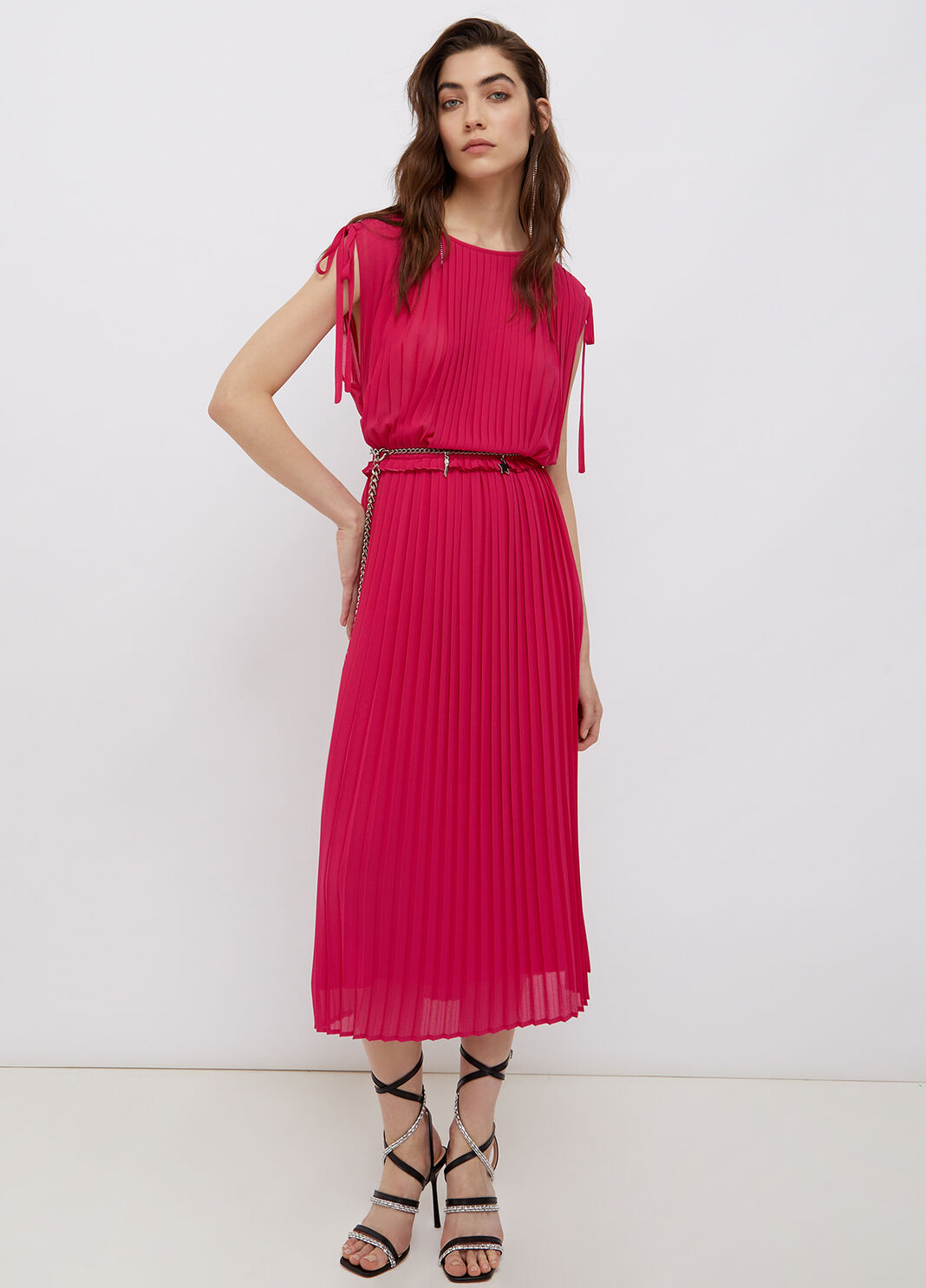Экологичное плиссированное платье маджента Liu Jo - large image number 3