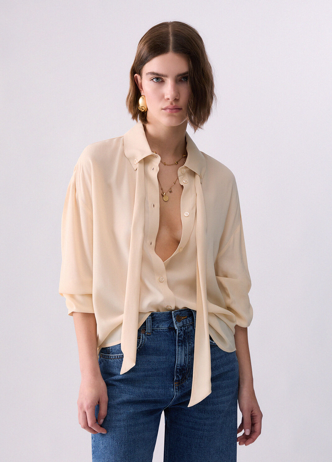 Blouse with Bow cream Liu Jo - large image number 0