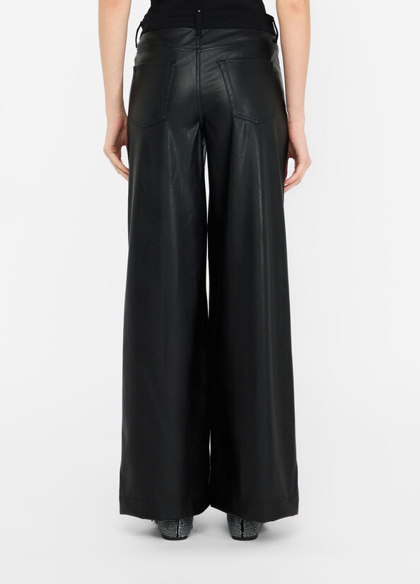 Flare-Hose aus beschichtetem Gewebe Schwarz Liu Jo - large image number 1