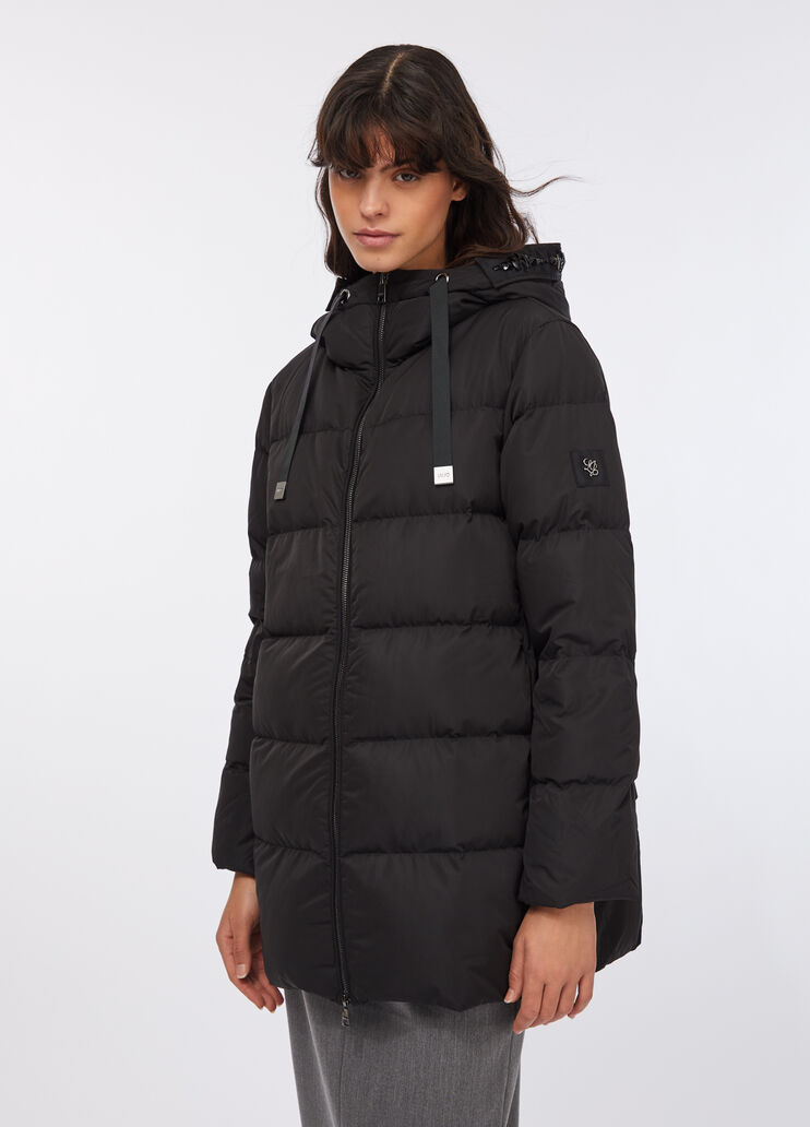 Down jacket with bejewelled embroidery black Liu Jo - large image number 0