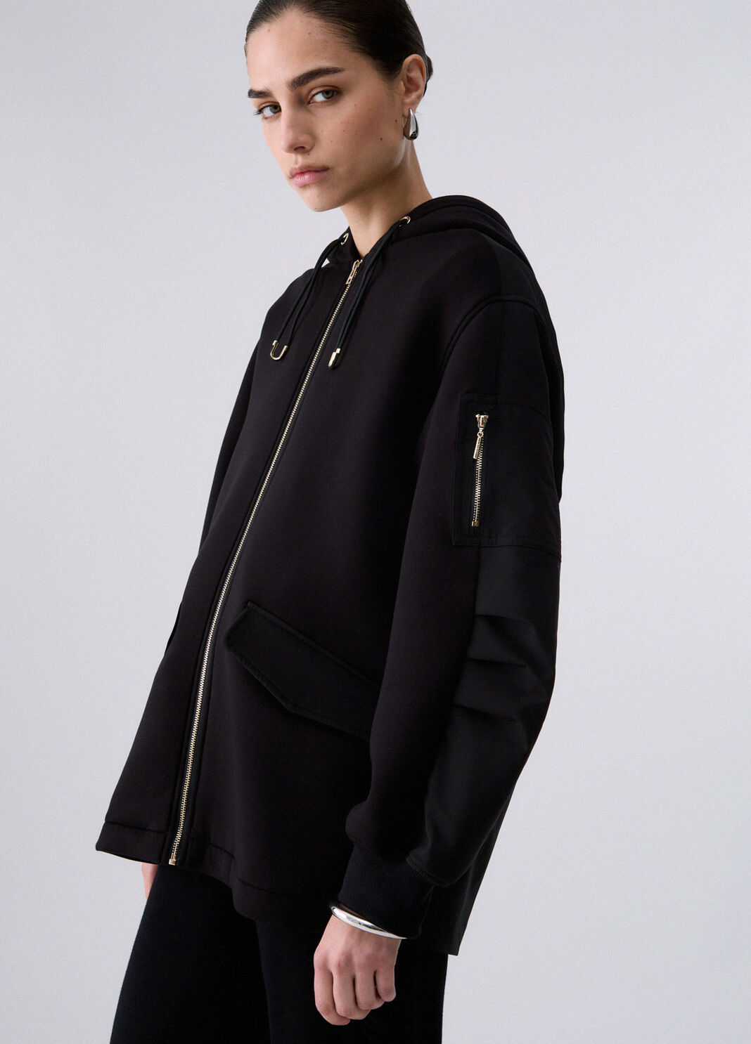 Blouson oversize avec capuche noir Liu Jo - large image number 4