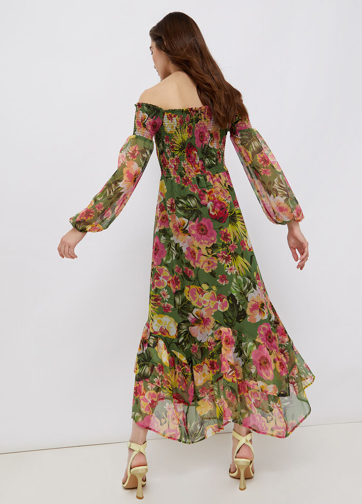 Long flowery dress green with floral print Liu Jo - large image number 1 Long flowery dress green with floral print Liu Jo - large image number 1