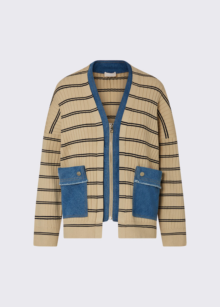 Striped cardigan beige Liu Jo - medium