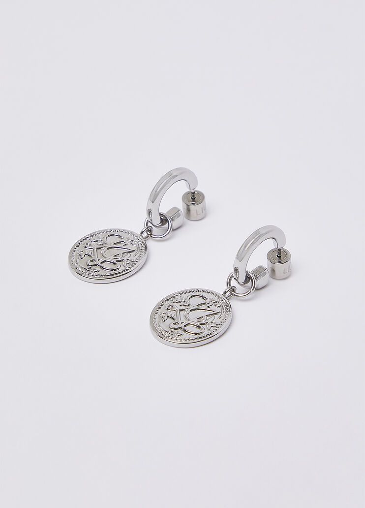 Earrings with medal engraved silver Liu Jo - medium